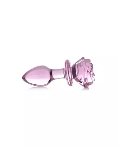 Plug Anal en Verre Pink Rose Medium de XR Brands - Sextoy Luxueux-1