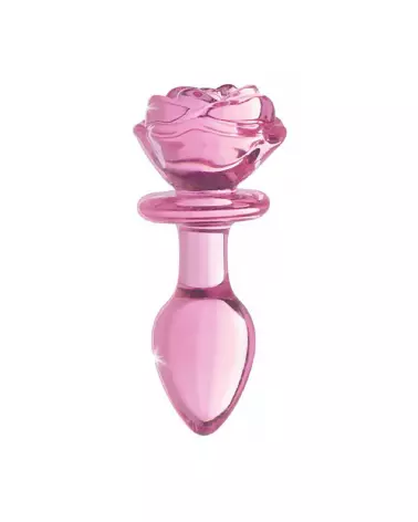 Plug Anal en Verre Pink Rose Medium de XR Brands - Sextoy Luxueux-3