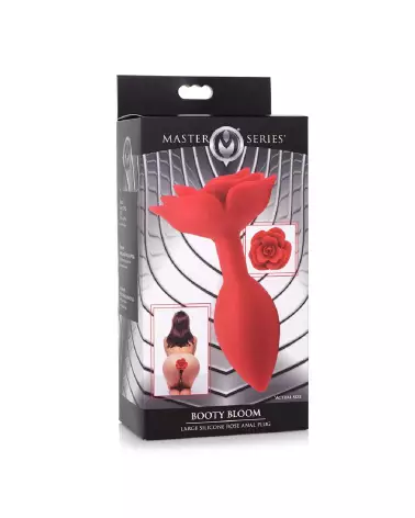 Booty Bloom Silicone Rose Anal Plug Rouge par XR Brands-2