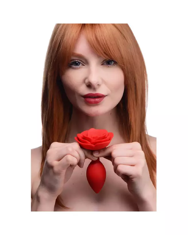 Booty Bloom Silicone Rose Anal Plug Rouge par XR Brands-5