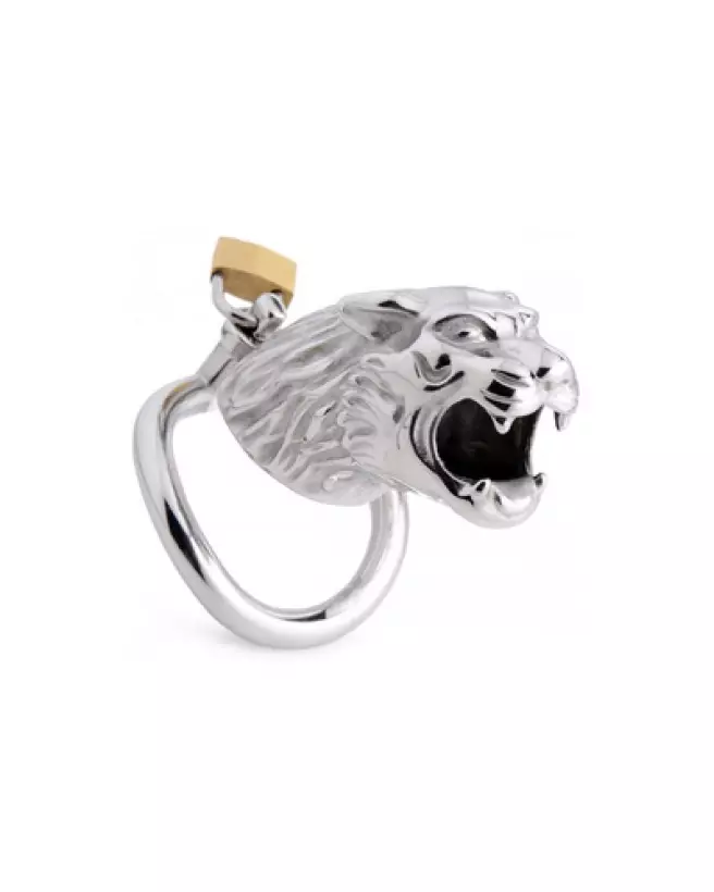 Tiger King Lockable Chastity Cage par XR Brands, cage de chasteté sécurisée pour jeux de domination-1