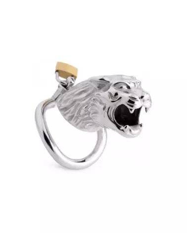 Tiger King Lockable Chastity Cage par XR Brands, cage de chasteté sécurisée pour jeux de domination-1