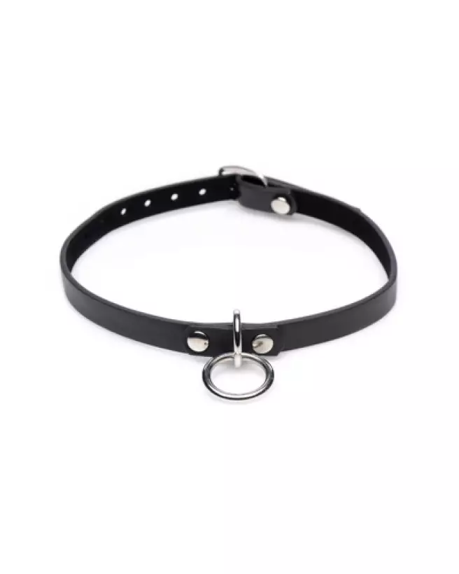 Image du Collared Vixen Ring Slim Choker par XR Brands, collier élégant et ajustable-1
