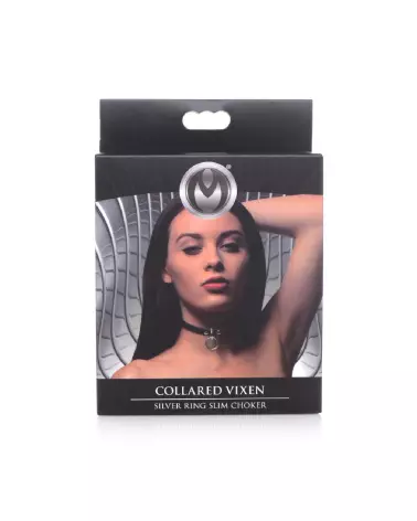 Image du Collared Vixen Ring Slim Choker par XR Brands, collier élégant et ajustable-2