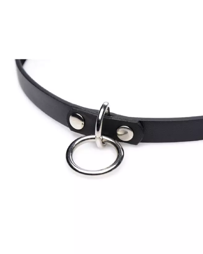 Image du Collared Vixen Ring Slim Choker par XR Brands, collier élégant et ajustable-7