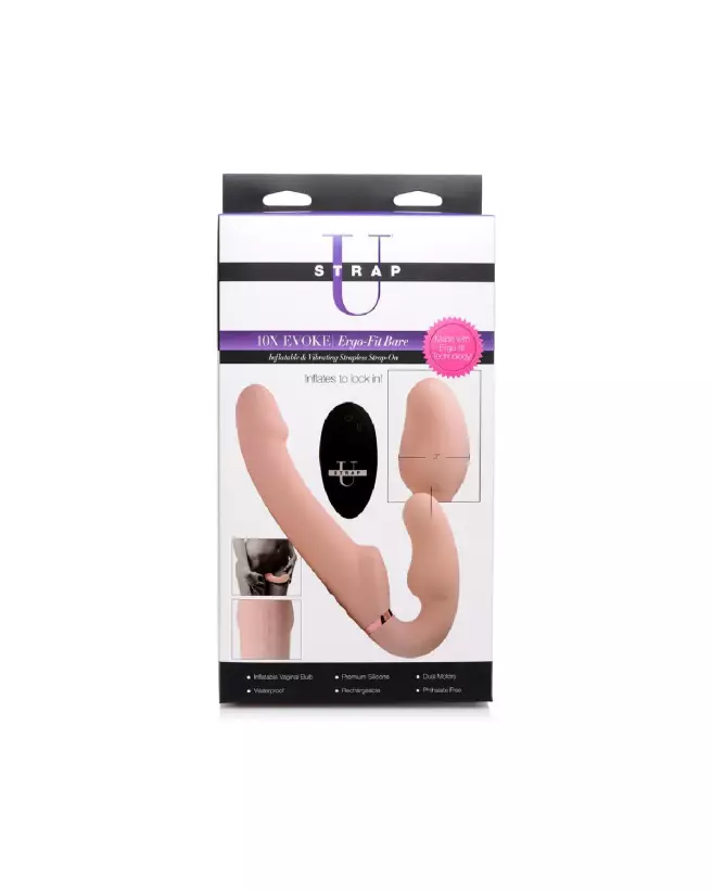 Image de la Sangle Gonflable Vibrante Evoke Ergo-Fit de XR Brands sans bretelles-3