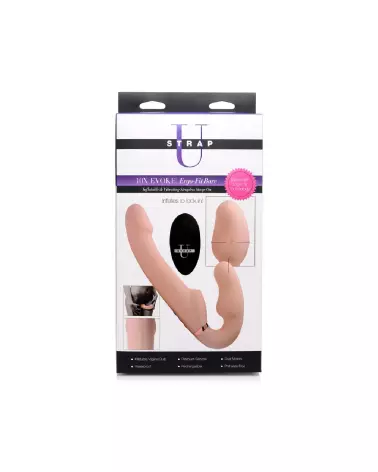 Image de la Sangle Gonflable Vibrante Evoke Ergo-Fit de XR Brands sans bretelles-3