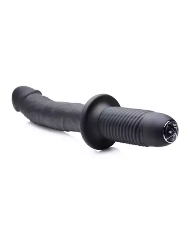Large Realistic Black Silicone Vibrator with Handle by XR Brands-3