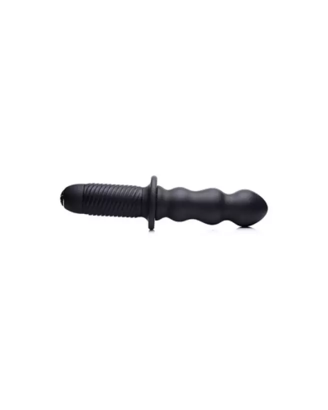 Vibromasseur noir en silicone avec poignée The Groove de XR Brands-1