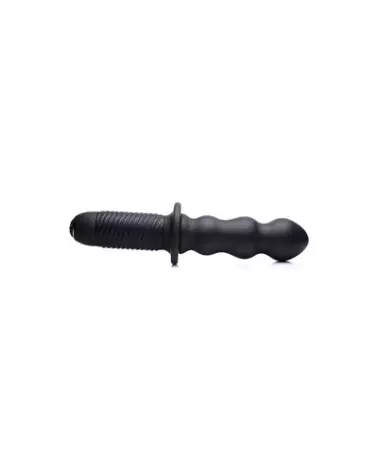 Vibromasseur noir en silicone avec poignée The Groove de XR Brands-1
