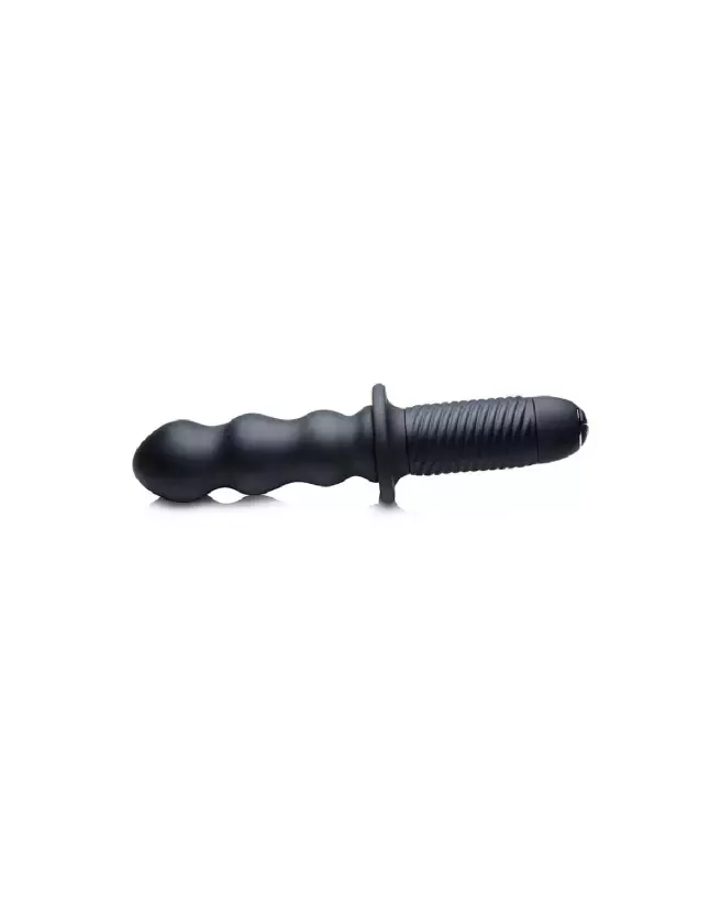 Vibromasseur noir en silicone avec poignée The Groove de XR Brands-3