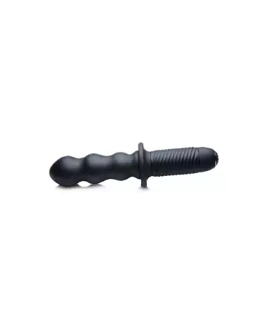 Vibromasseur noir en silicone avec poignée The Groove de XR Brands-3