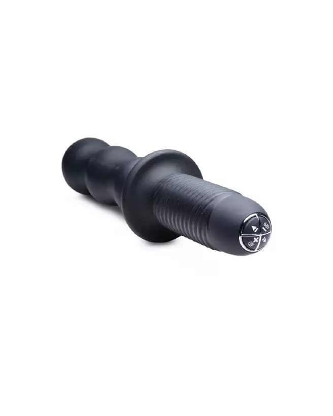Vibromasseur noir en silicone avec poignée The Groove de XR Brands-4