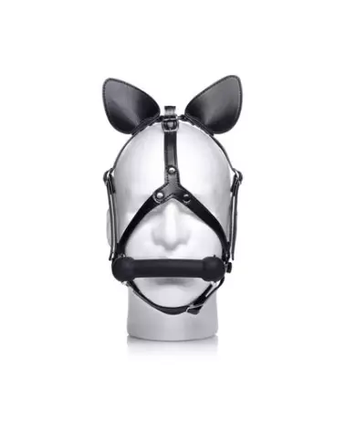 Harnais tête de poney Dark Horse avec mors en silicone par XR Brands-1