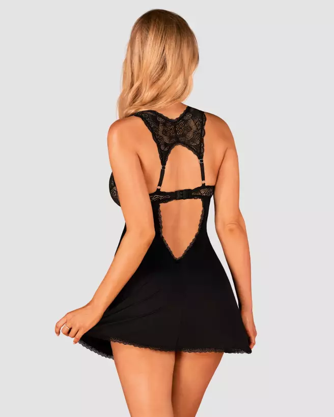 Photo du Babydoll Donna Dream et String Noir par Obsessive-6