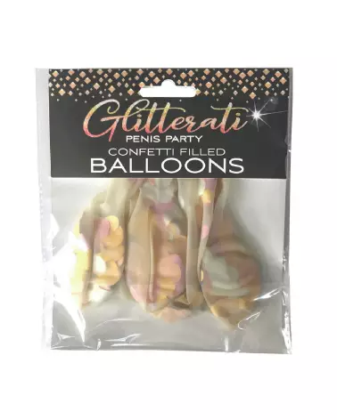 Ballons Confettis Pénis Glitterati Little Genie pour EVJF et soirées festives-2