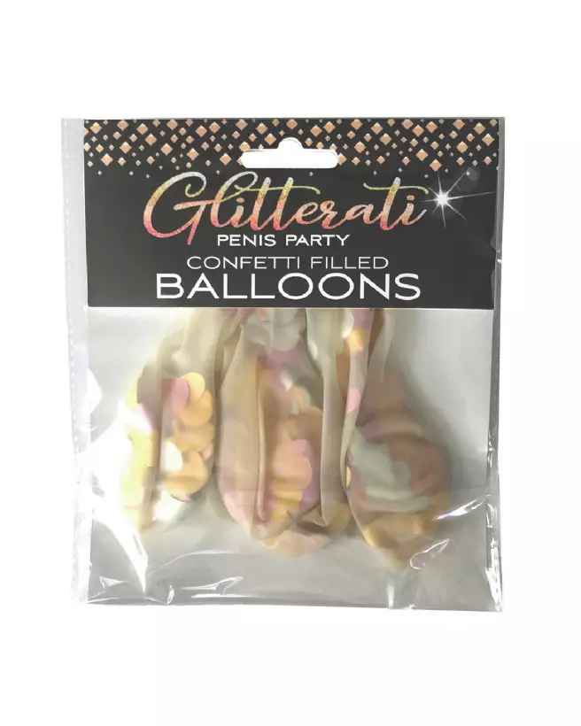 Ballons Confettis Pénis Glitterati Little Genie pour EVJF et soirées festives-3