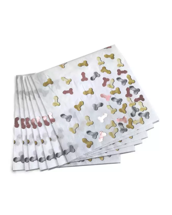 Napkins Glitterati Penis pour EVJF par Little Genie, accessoires de fête uniques-1