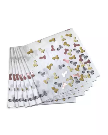 Napkins Glitterati Penis pour EVJF par Little Genie, accessoires de fête uniques-1