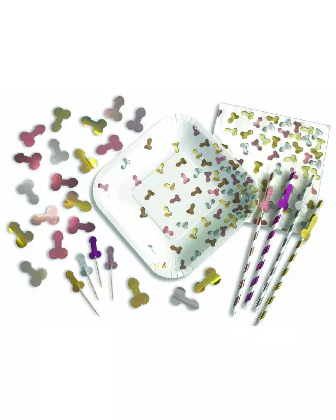 Napkins Glitterati Penis pour EVJF par Little Genie, accessoires de fête uniques-3