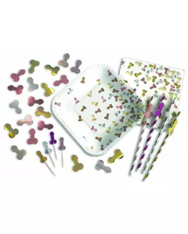 Napkins Glitterati Penis pour EVJF par Little Genie, accessoires de fête uniques-4