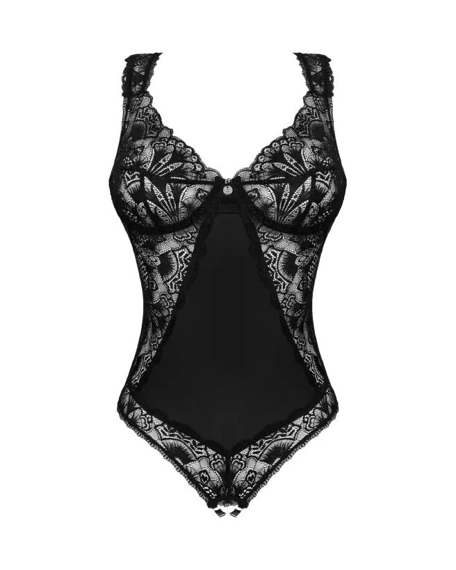 Body ouvert noir Donna Dream d'Obsessive, lingerie érotique élégante-7