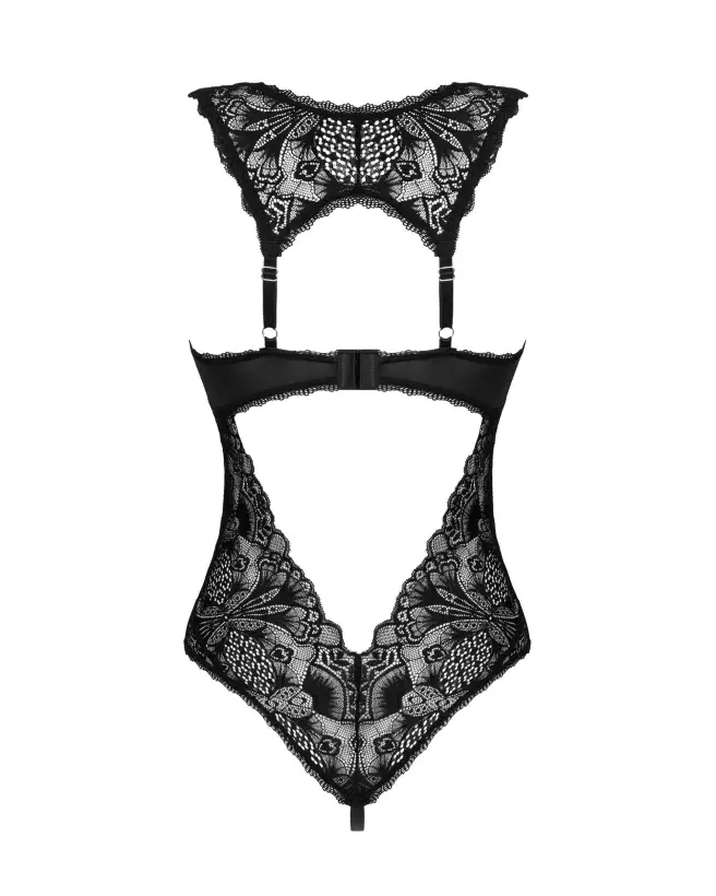 Body ouvert noir Donna Dream d'Obsessive, lingerie érotique élégante-8