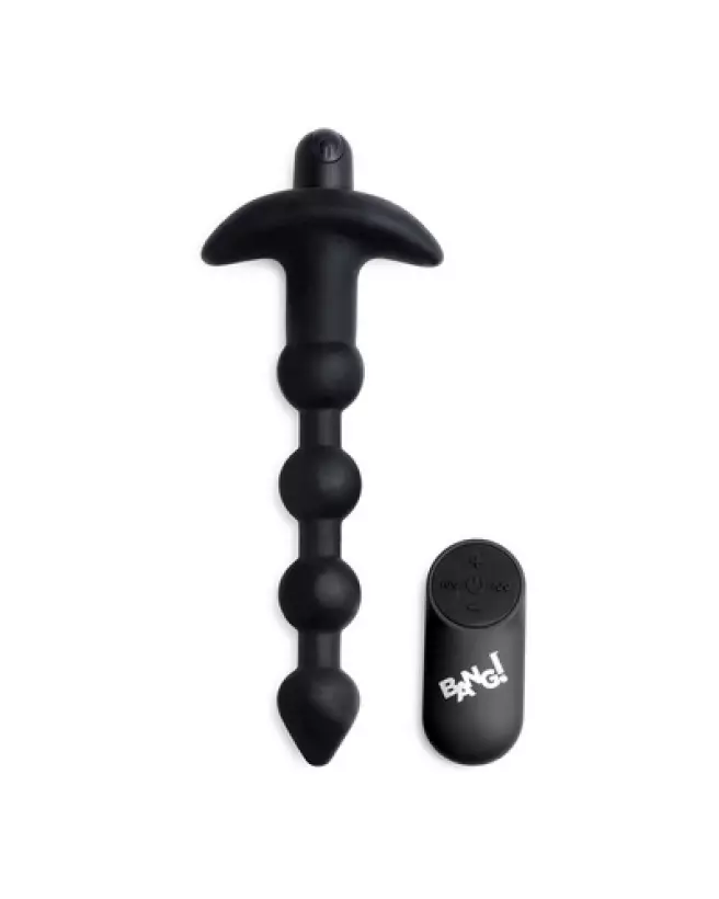 Perles anales vibrantes en silicone avec télécommande de XR Brands-1