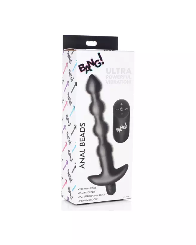Perles anales vibrantes en silicone avec télécommande de XR Brands-2