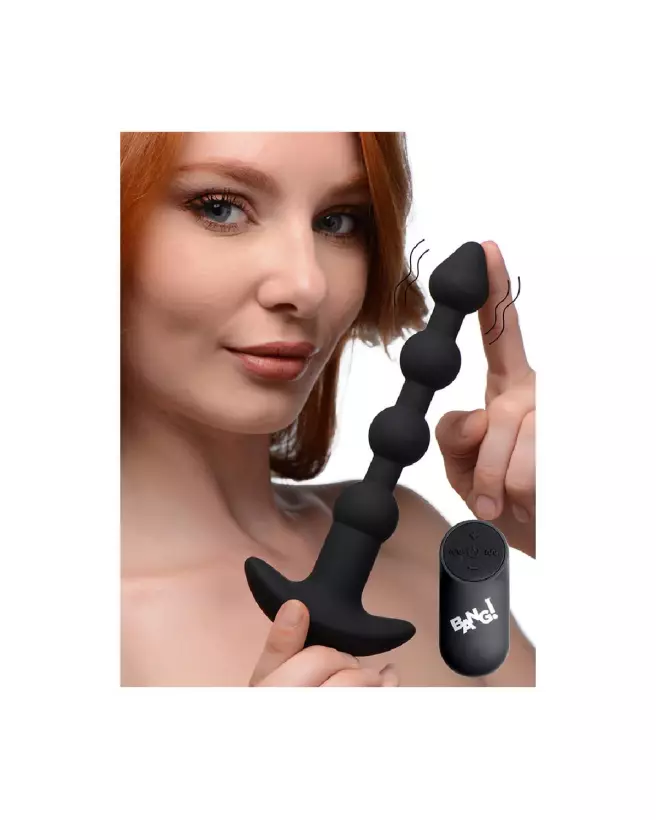 Perles anales vibrantes en silicone avec télécommande de XR Brands-4