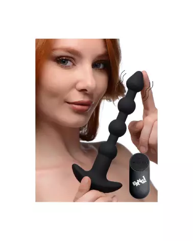 Perles anales vibrantes en silicone avec télécommande de XR Brands-4