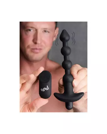 Perles anales vibrantes en silicone avec télécommande de XR Brands-5