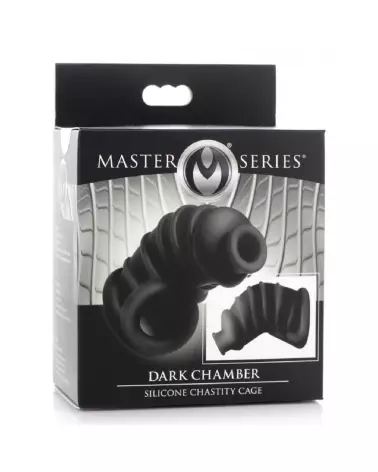 Cage de chasteté en silicone Dark Chamber de XR Brands-2