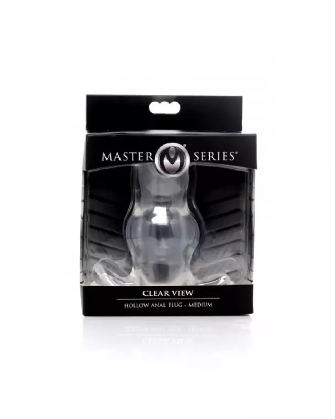 Image du Clear View Hollow Anal Plug Medium de XR Brands, tunnel anal transparent-2