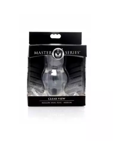 Image du Clear View Hollow Anal Plug Medium de XR Brands, tunnel anal transparent-2