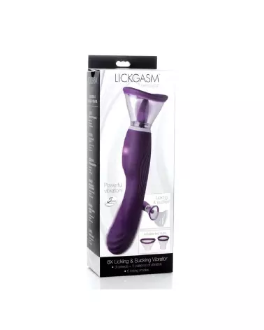 Image du Lickgasm 8x Licking & Sucking Vibrator Purple par XR Brands - Stimulateur Clitoridien Haut de Gamme-2