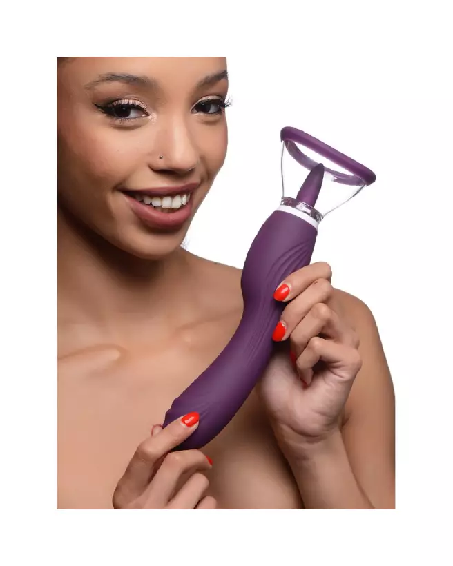Image du Lickgasm 8x Licking & Sucking Vibrator Purple par XR Brands - Stimulateur Clitoridien Haut de Gamme-6