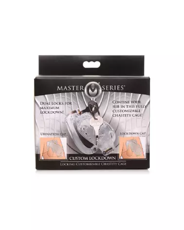 Double Lockdown cage de chasteté ajustable et verrouillable par XR Brands-2