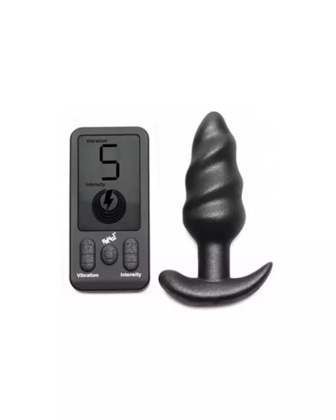 Image du Plug Anal Vibrant Silicone Swirl de XR Brands avec Télécommande et 25 Vitesses-1