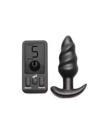 Image du Plug Anal Vibrant Silicone Swirl de XR Brands avec Télécommande et 25 Vitesses-1