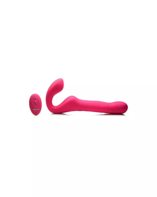 Image du Mighty-Thrust Strapless Strap-On de XR Brands, gode ceinture vibrant avec télécommande-1