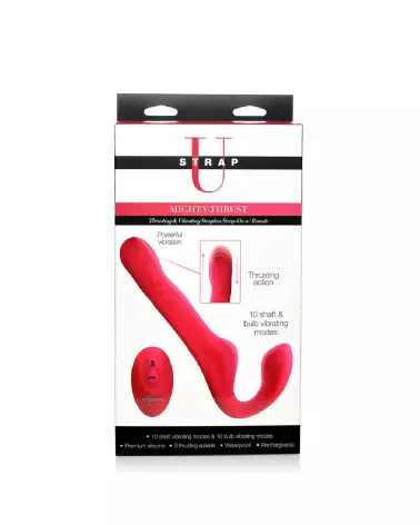 Image du Mighty-Thrust Strapless Strap-On de XR Brands, gode ceinture vibrant avec télécommande-2