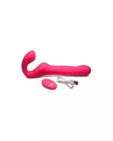 Image du Mighty-Thrust Strapless Strap-On de XR Brands, gode ceinture vibrant avec télécommande-4