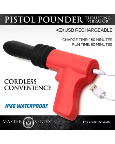 Thrusting Pistola Vibrator Rouge XR Brands, Sextoy Va-et-Vient Innovant-5