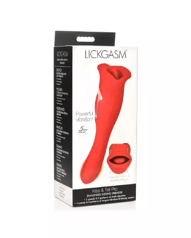 Image du Kiss and Tell Pro Dual-Ended Kissing Vibrator rouge par XR Brands-2