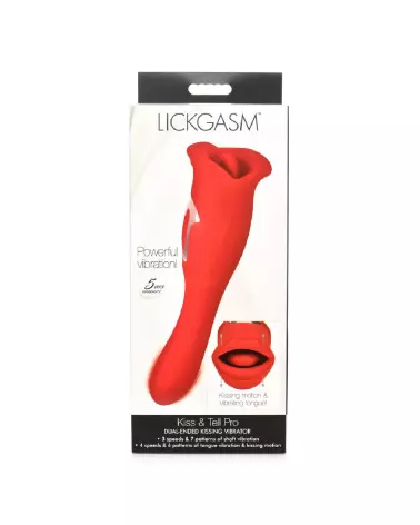 Image du Kiss and Tell Pro Dual-Ended Kissing Vibrator rouge par XR Brands-3