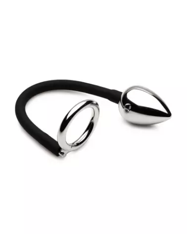 Cockring et plug anal Tug and Plug de XR Brands pour stimulation double-1