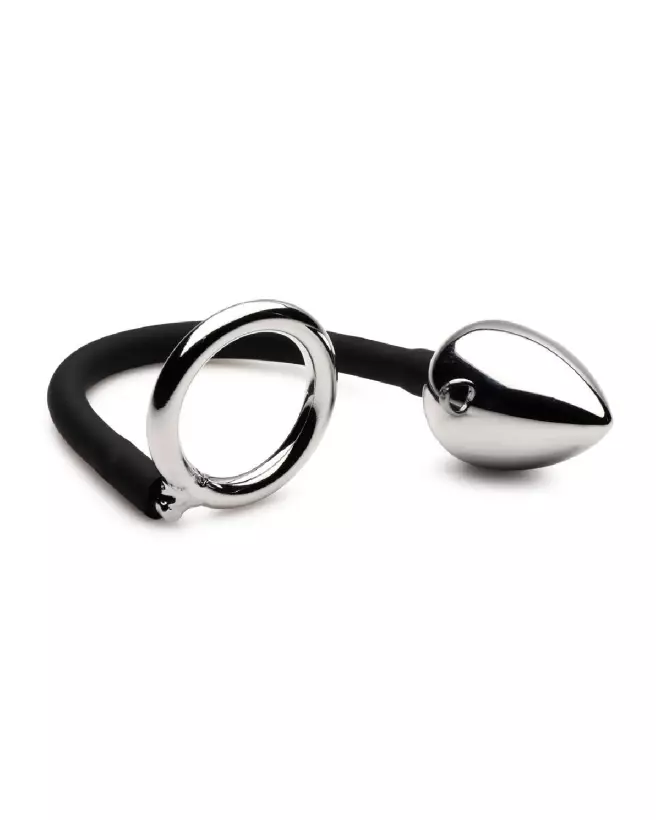 Cockring et plug anal Tug and Plug de XR Brands pour stimulation double-4