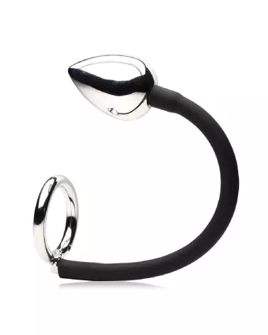 Cockring et plug anal Tug and Plug de XR Brands pour stimulation double-5