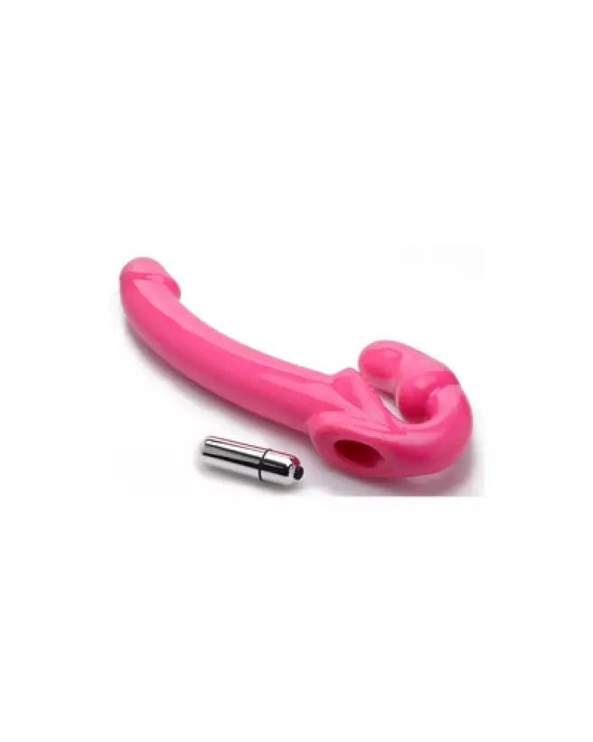 Revolver Slim Vibrating Strapless Strap-On de XR Brands en action-1